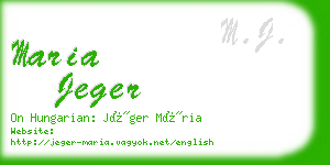 maria jeger business card
